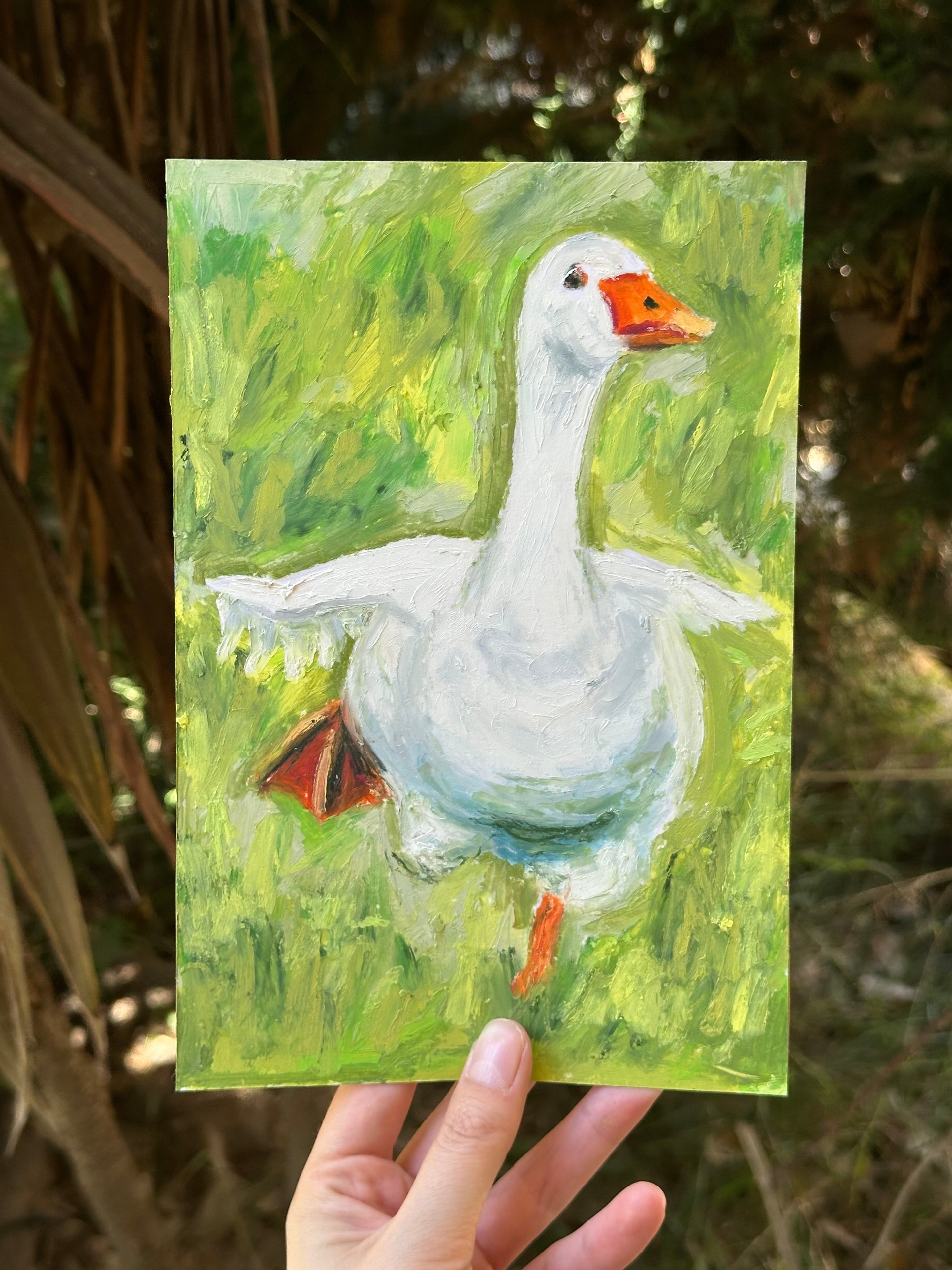 Auction Bid Winner - Goose in Grass 6x9”