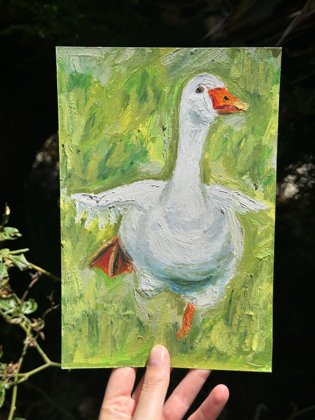 Auction Bid Winner - Goose in Grass 6x9”