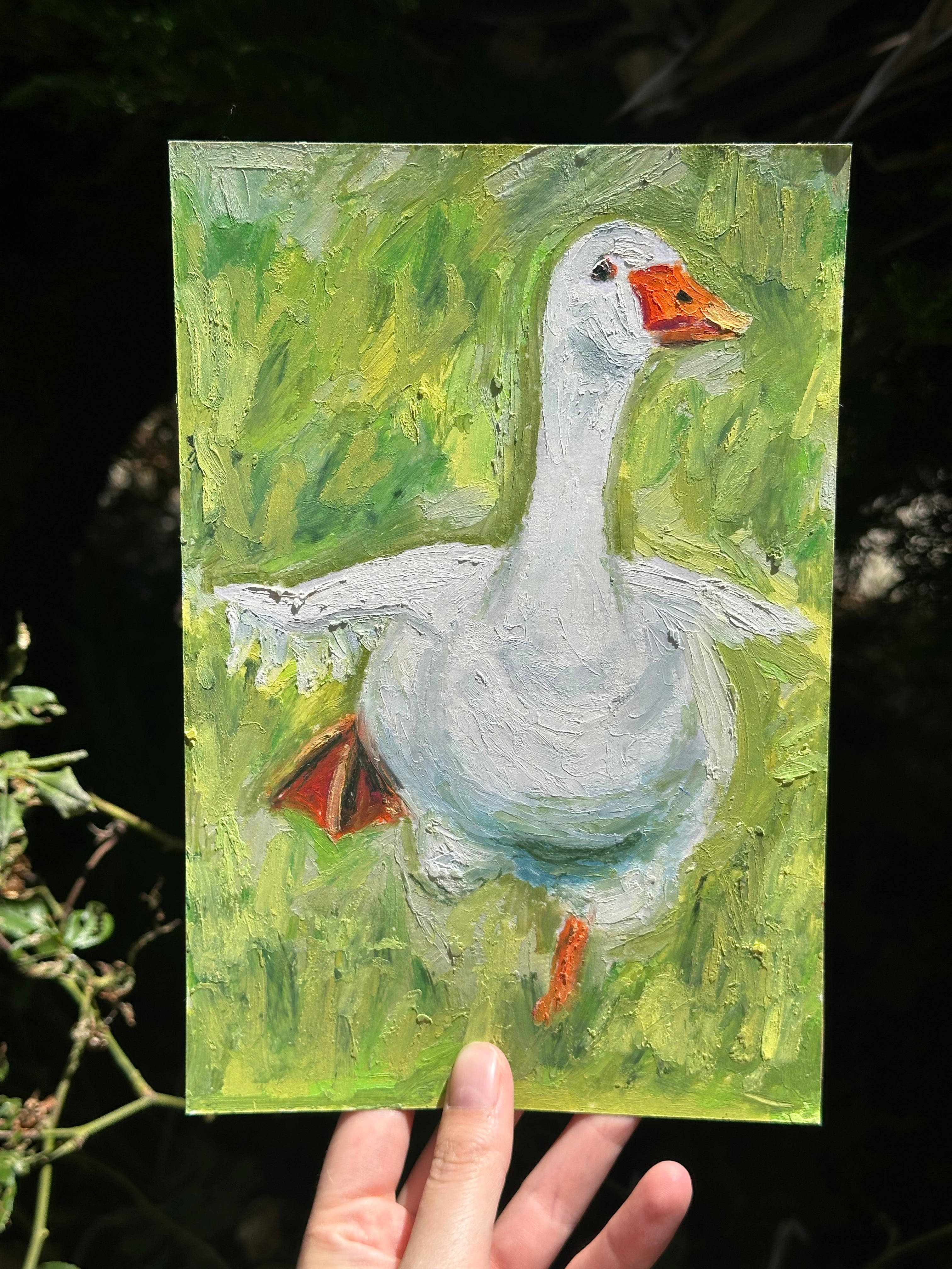 Auction Bid Winner - Goose in Grass 6x9”