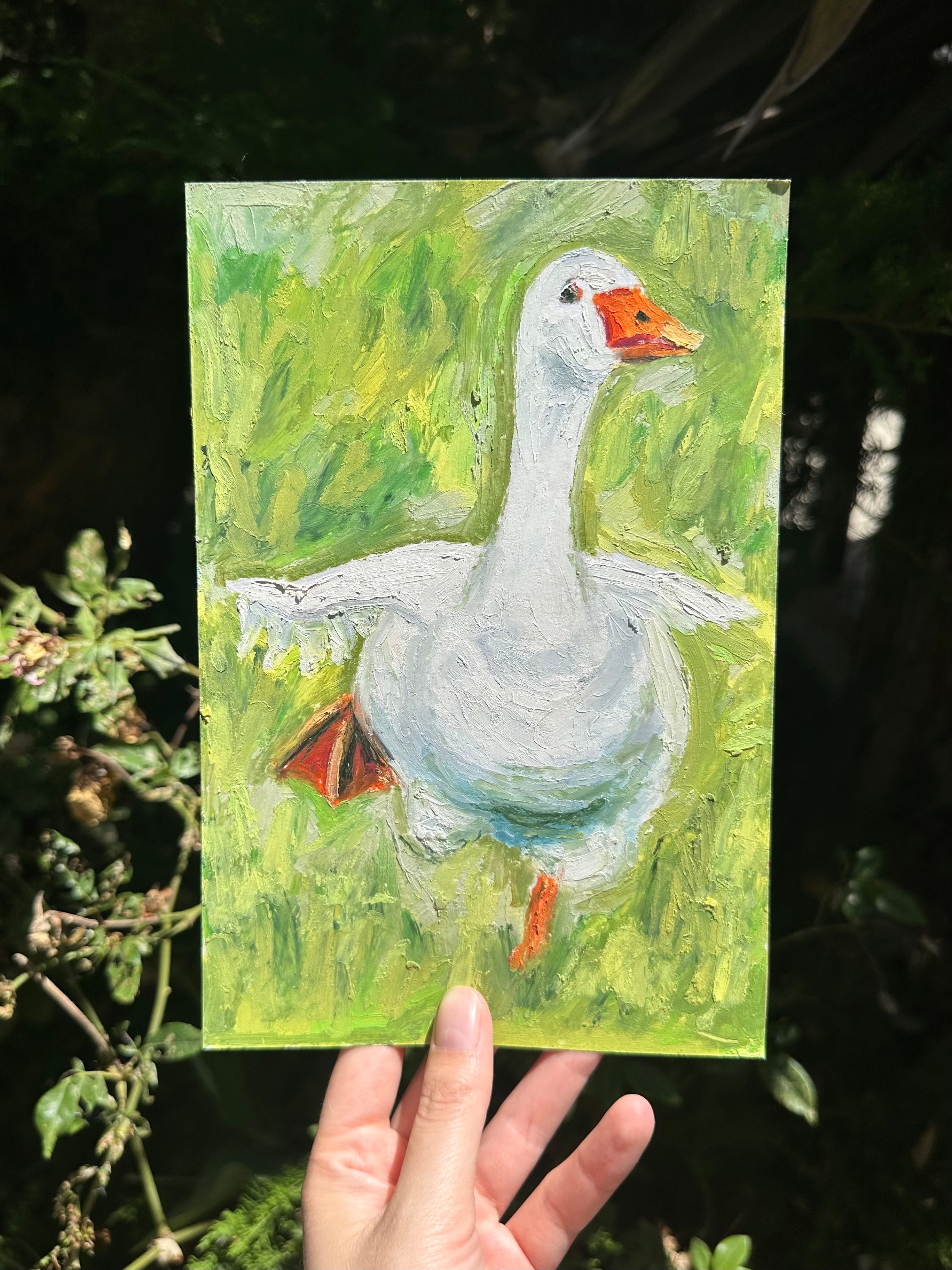 Auction Bid Winner - Goose in Grass 6x9”