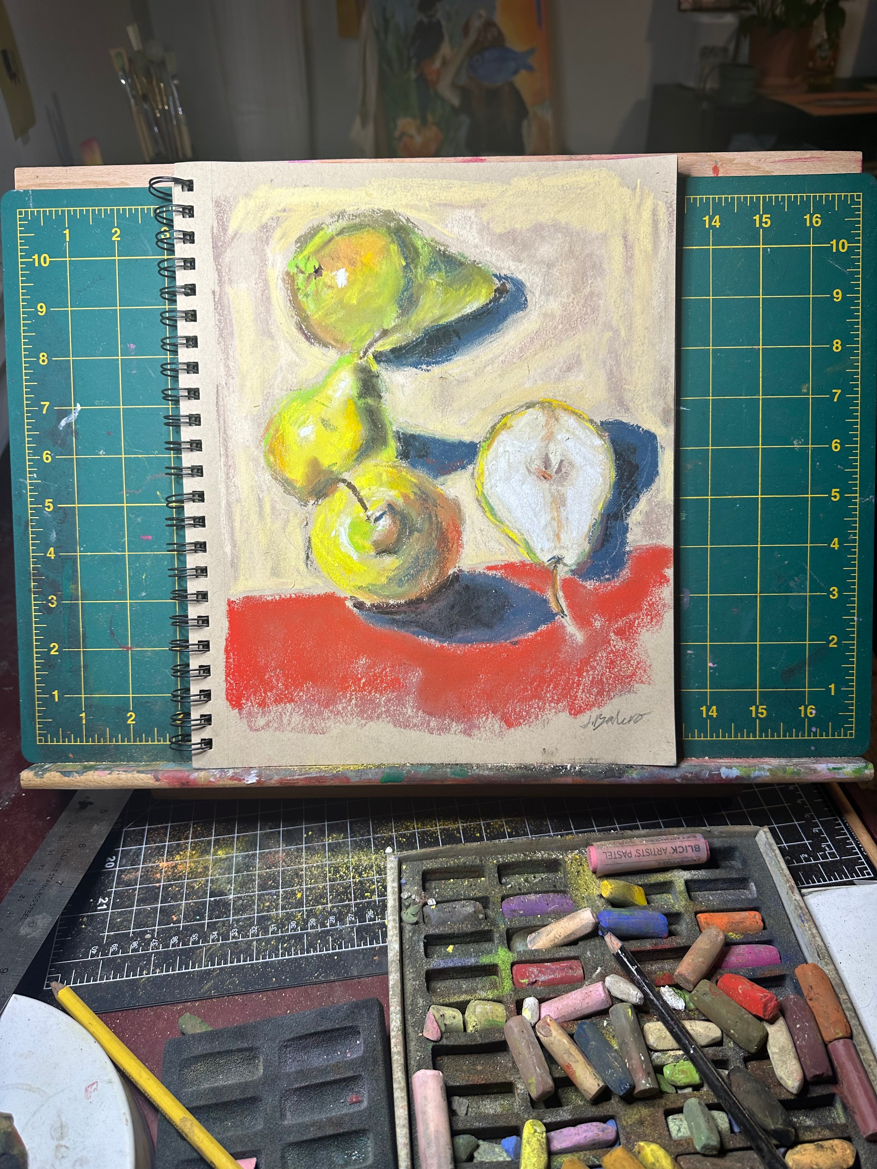 Pears - Original Soft Pastel Artwork 11x14" Matted