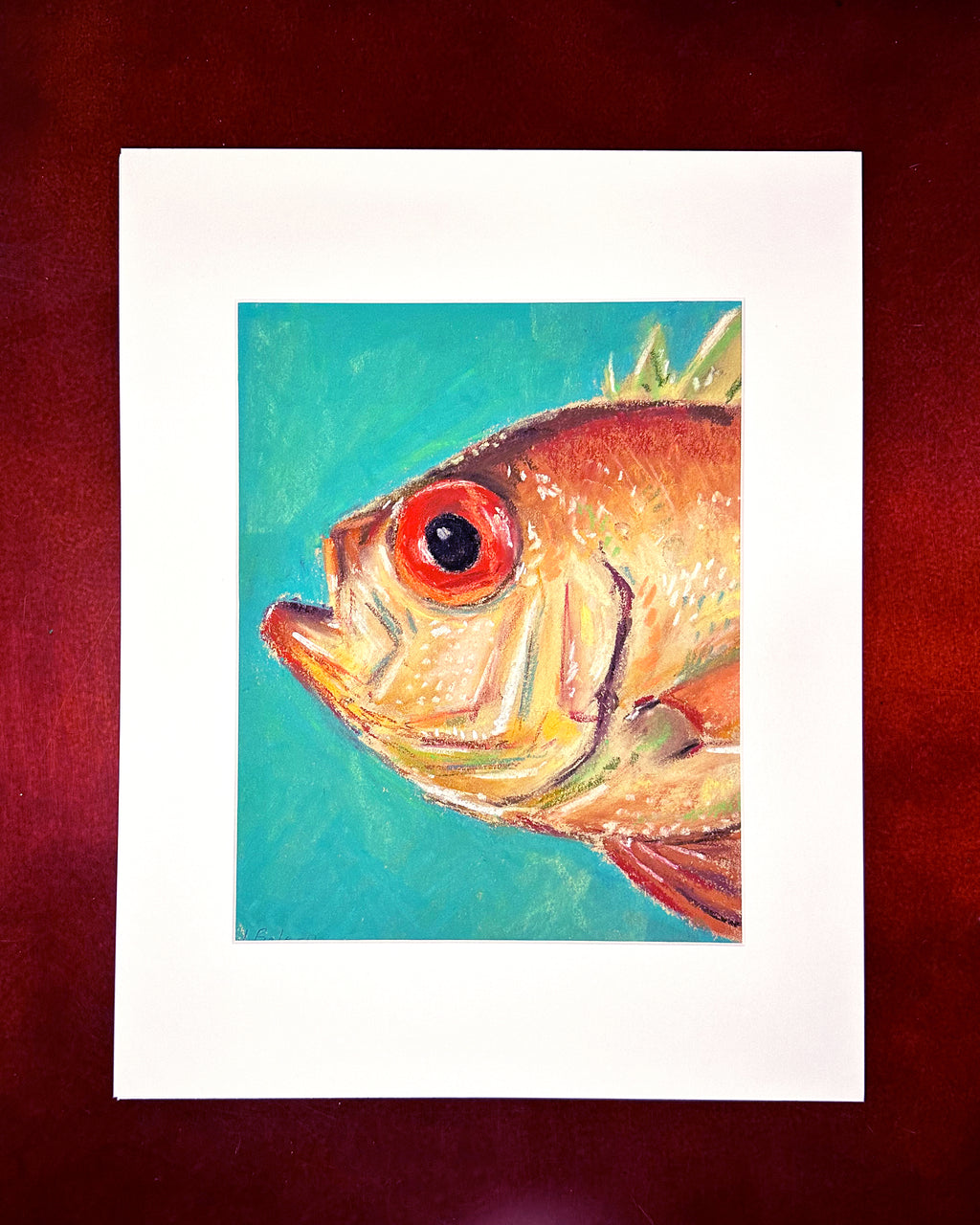 "Pastel Bigeye" - Original Soft Pastel Artwork 11x14" Matted