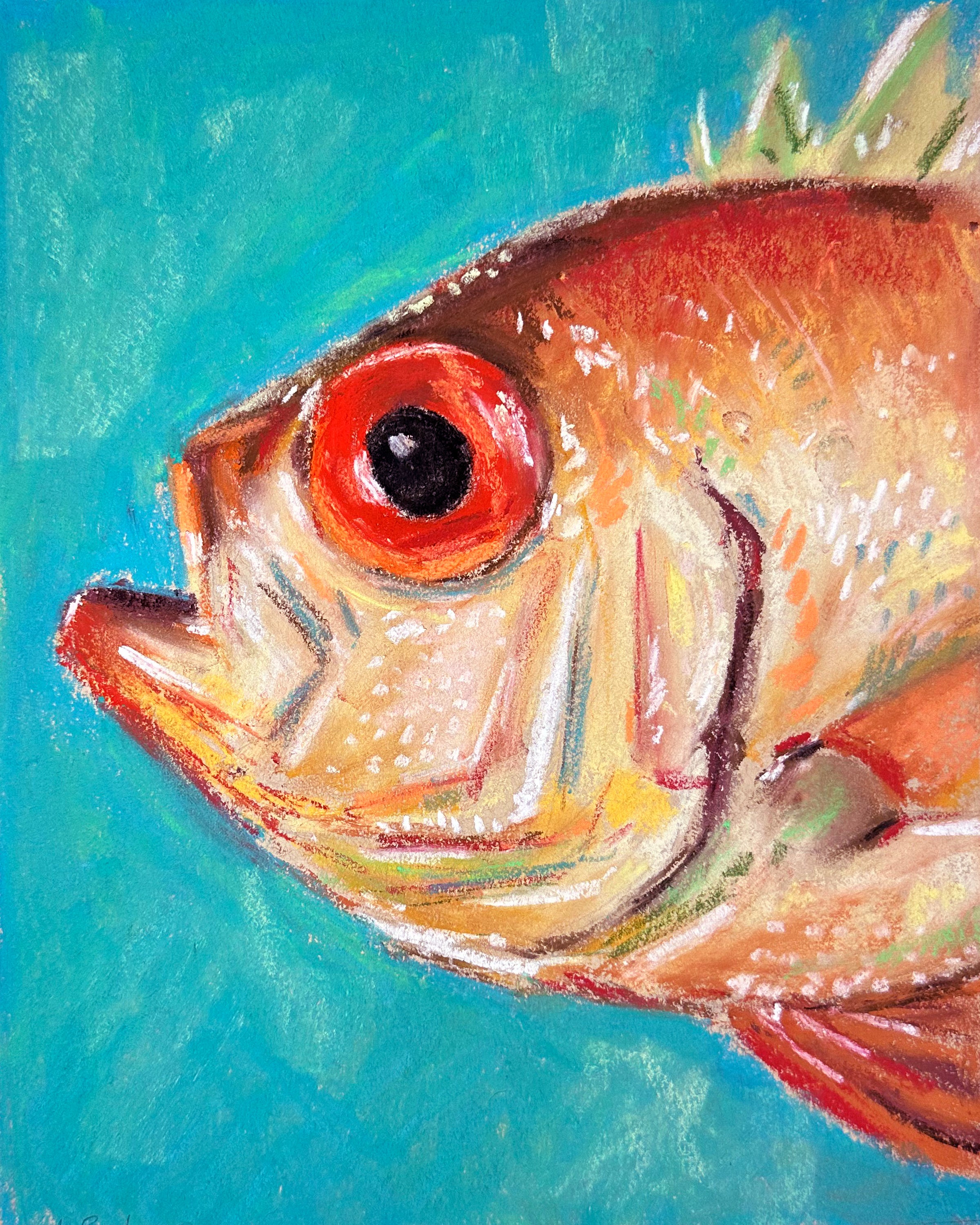 "Pastel Bigeye" - Original Soft Pastel Artwork 11x14" Matted