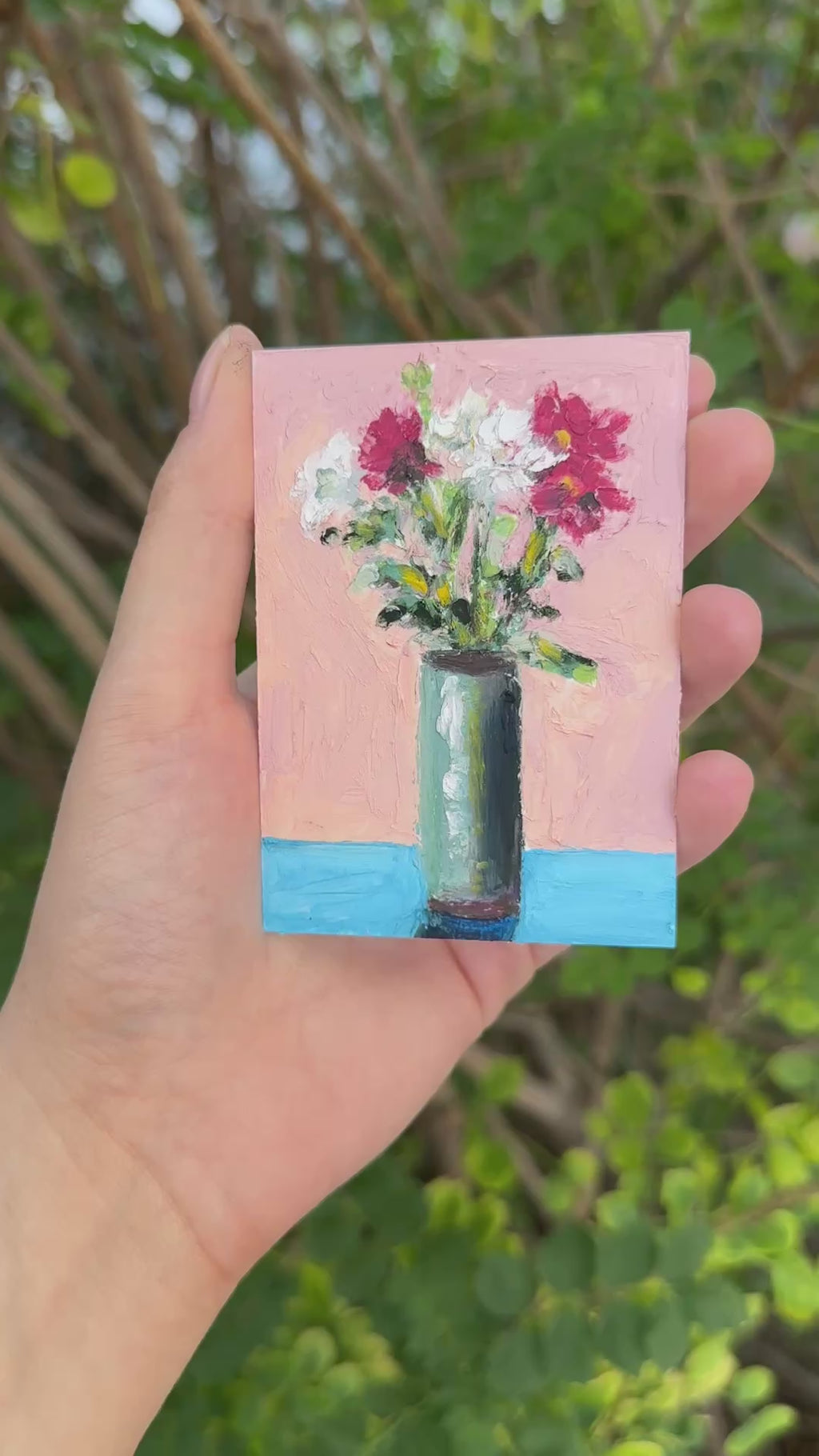 Peonies with a Pop of Blue